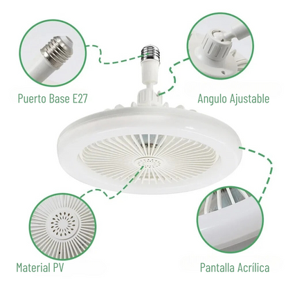 Lampara LED con ventilador